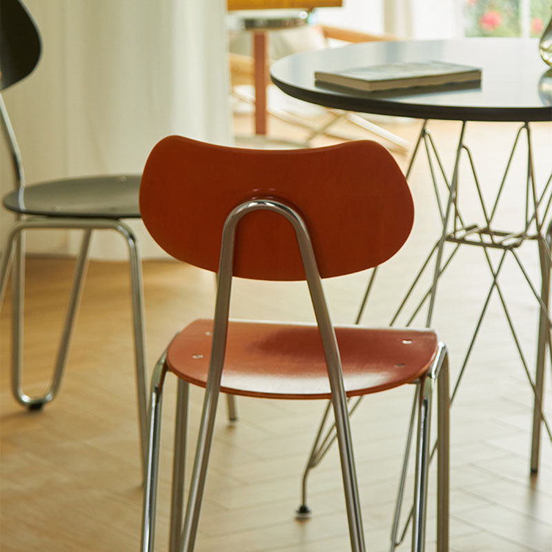 Minimalist Square Metal Wood Chair