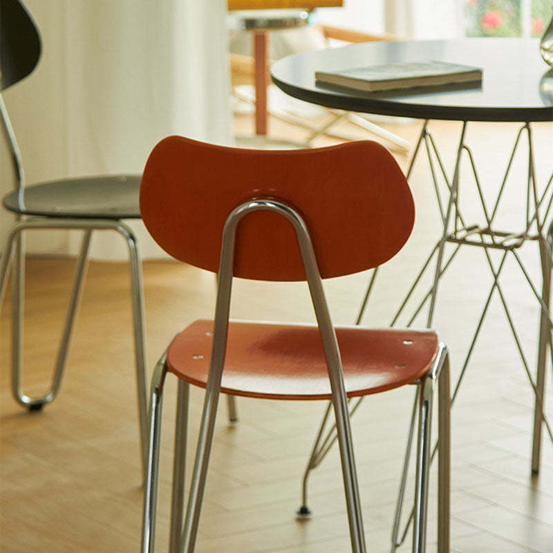 Minimalist Square Metal Wood Chair