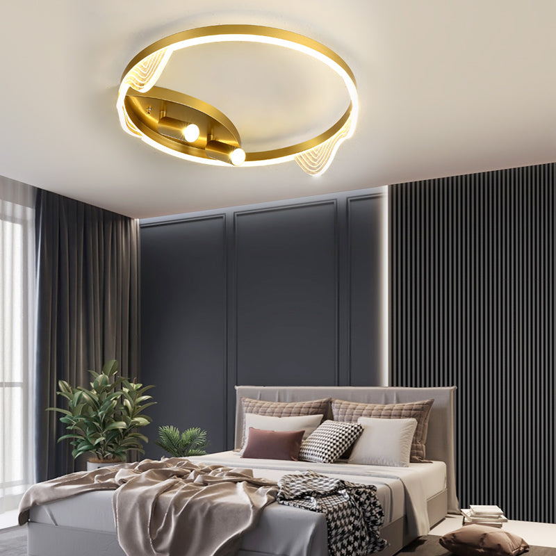 Round Dimmable LED Modern Ceiling Light with Spotlights