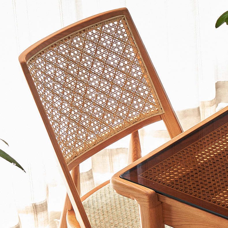 Vintage Rattan Woven Wood Dining Chair