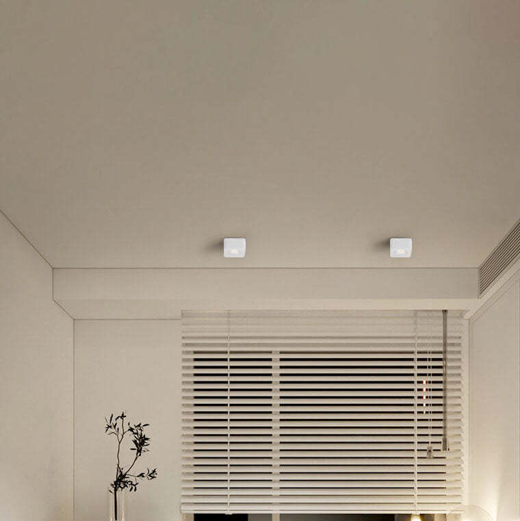 Minimalist Square Aluminum LED Spotlight Flush Ceiling Light