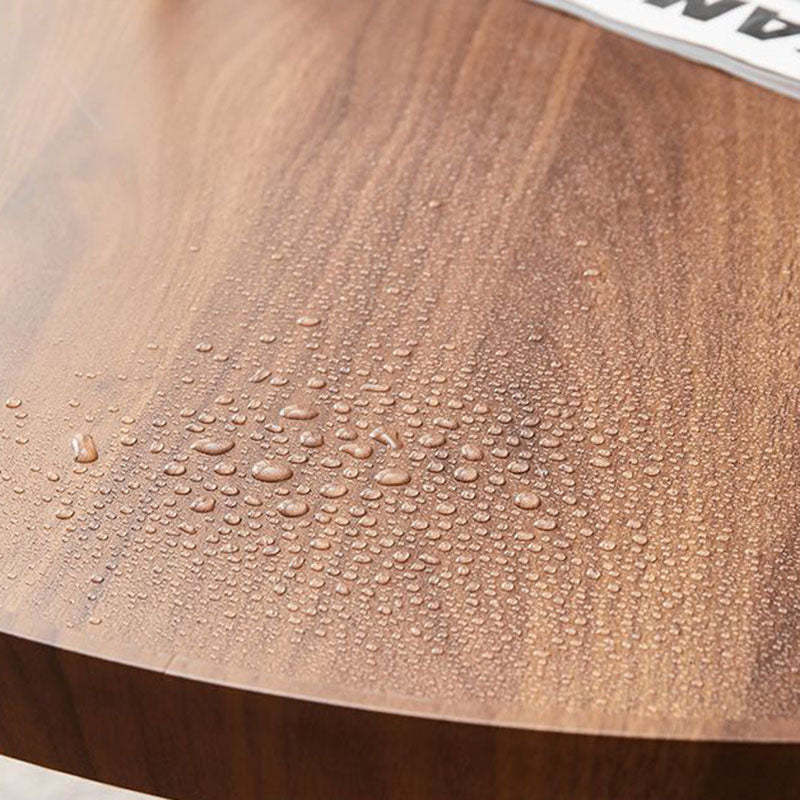 Minimalist Round Iron Wood 2-Tier Coffee Table