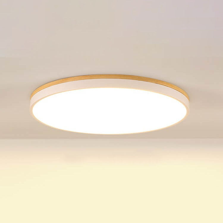 Lighom solid d1181 wood flush mount lighting for hallway — 2.36" H x 11.81" Dia / Warm White (3000K) / 220V-240V (UK/AU)