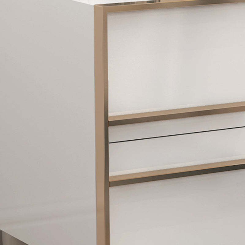 Modern Cubic Solid Wood Steel Nightstand