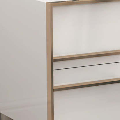 Modern Cubic Solid Wood Steel Nightstand