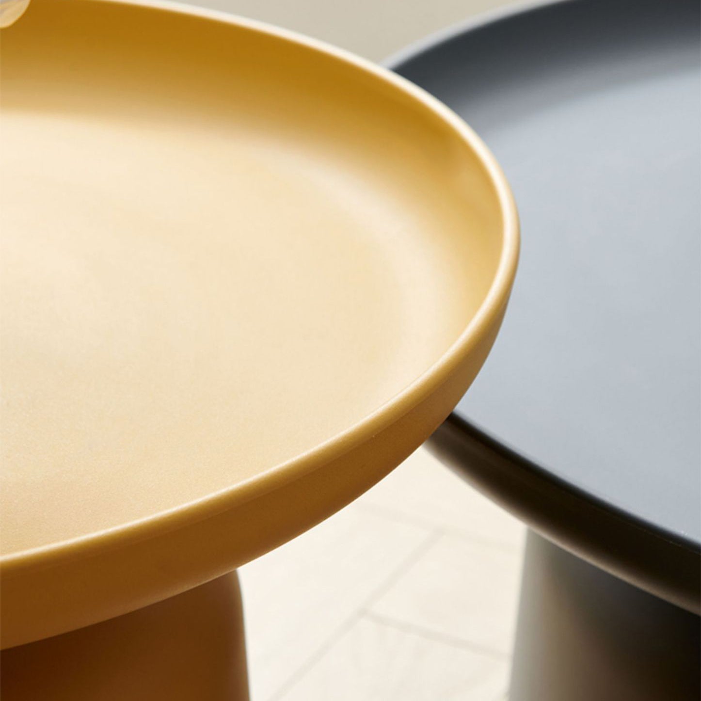 Scandinavian Round Plastic Coffee Table — Small - White