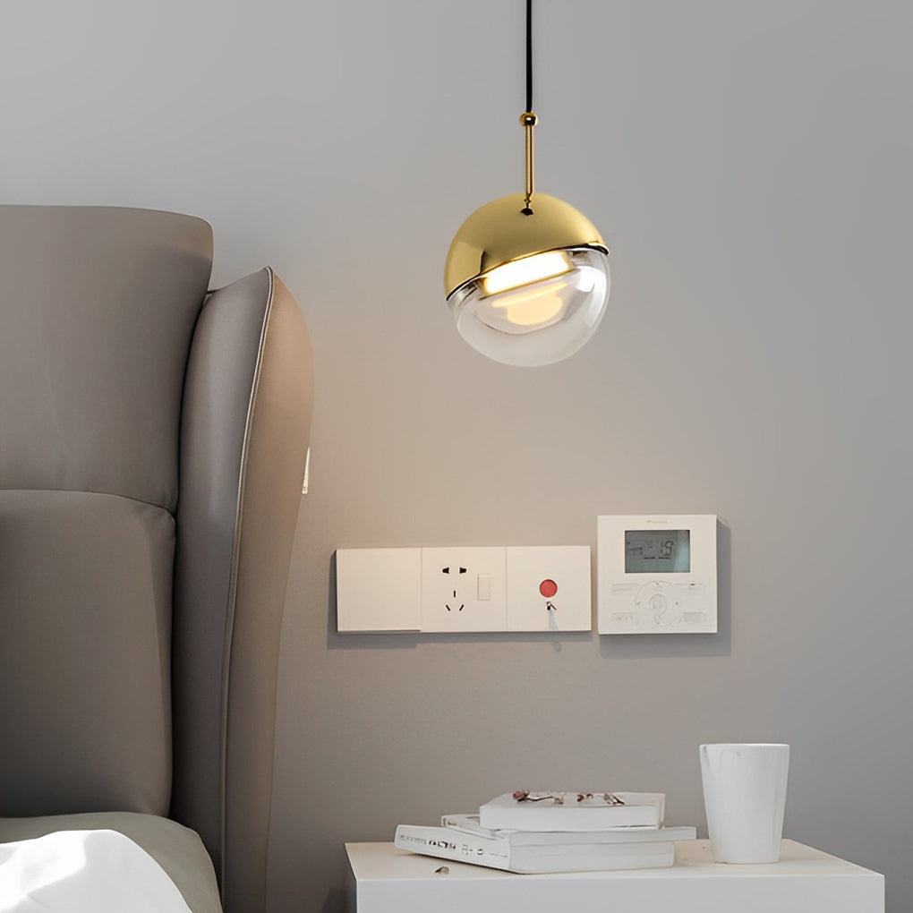 Modern round rotating pendant lighting in metal — Rose Gold