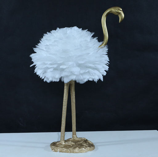 Nordic Goose Feather Metal Flamingo Ball Table Lamp