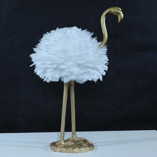 Nordic Goose Feather Metal Flamingo Ball Table Lamp