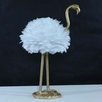 Nordic Goose Feather Metal Flamingo Ball Table Lamp