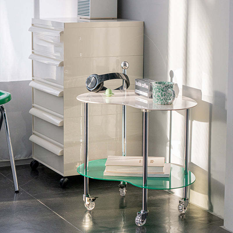 Minimalist Cloud Acrylic Steel 2-Tier End Table