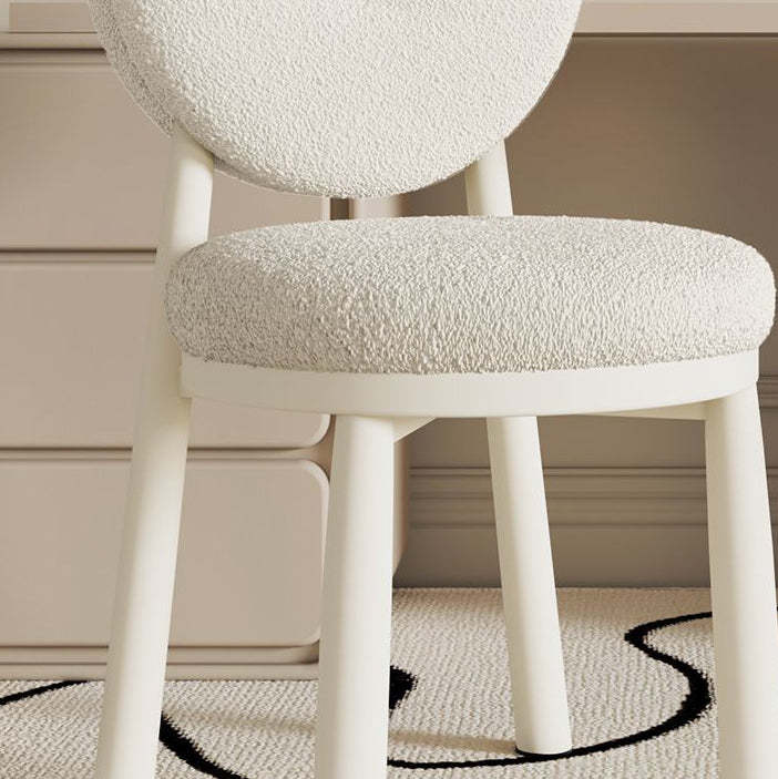 Nordic Lambswool Steel Round Dining Chair