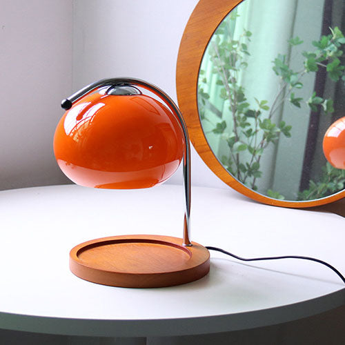 Vintage Glass Dome Solid Wood Melting Wax Table Lamp