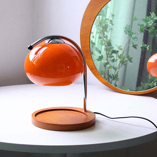 Vintage Glass Dome Solid Wood Melting Wax Table Lamp