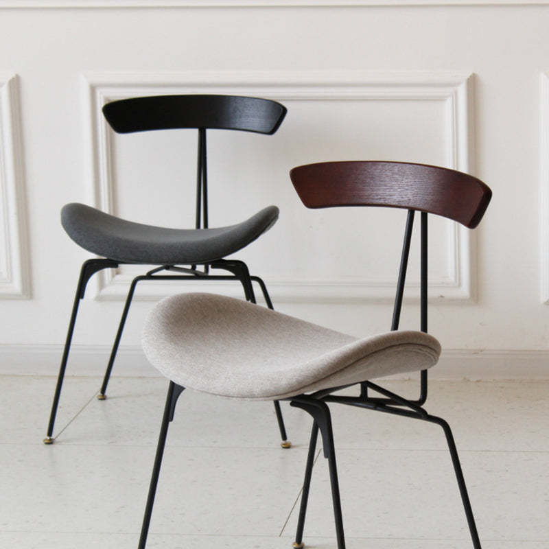 Industrial Ant Arch Wood Leather Dining Chair — Dark Brown - Leather / Dark Brown