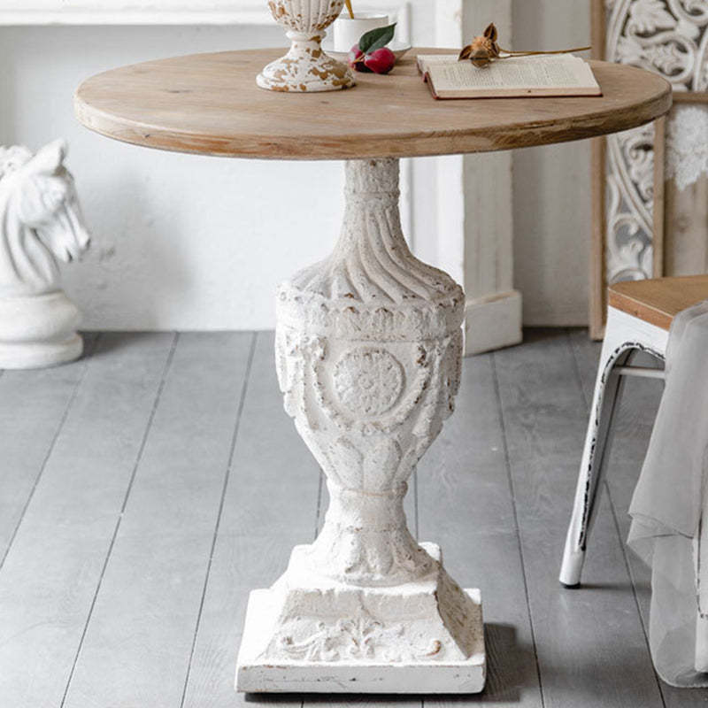 Vintage Carved Cedar Engineered Wood Coffee Table — A