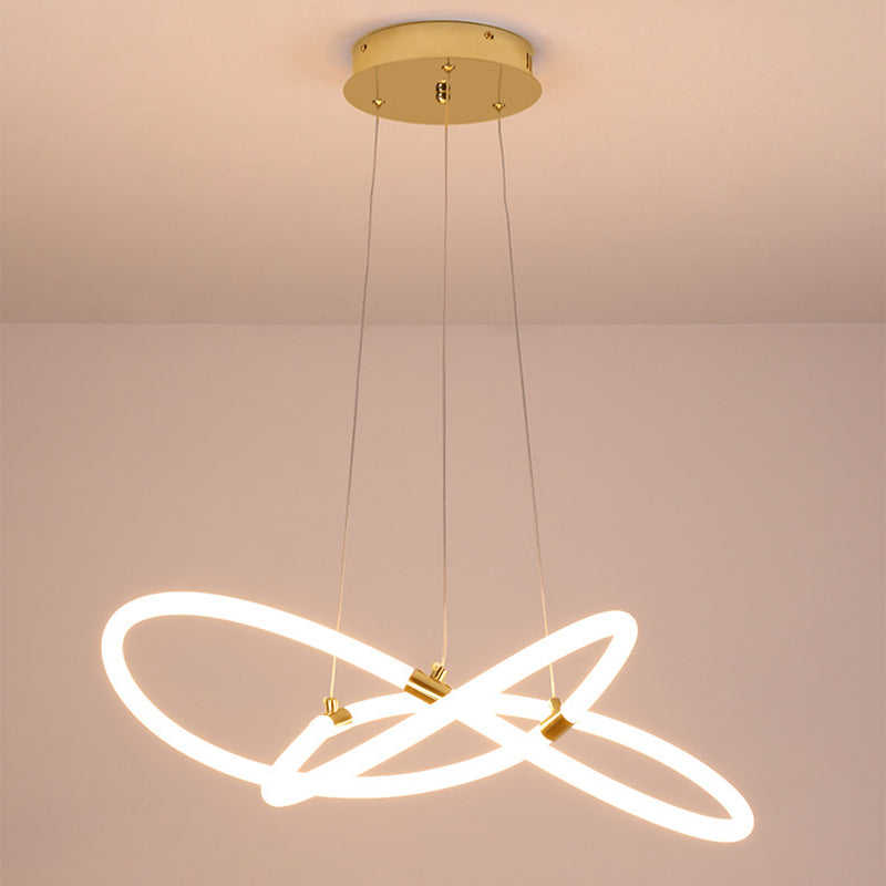 Nordic Acrylic Bending Tube Island LED Chandelier — White Light (5000K) / Straight Line Tube / 220V-240V For UK/AU