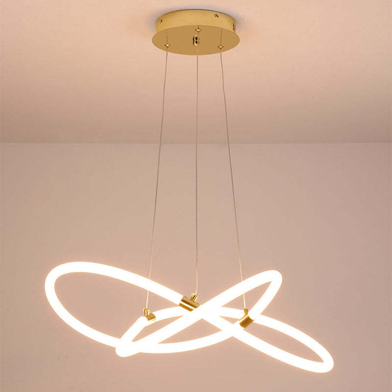 Nordic Acrylic Bending Tube Island LED Chandelier — White Light (5000K) / Straight Line Tube / 220V-240V For UK/AU