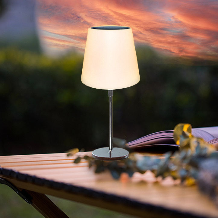 Solar Modern Iron Cylinder Outdoor LED Table Lamp