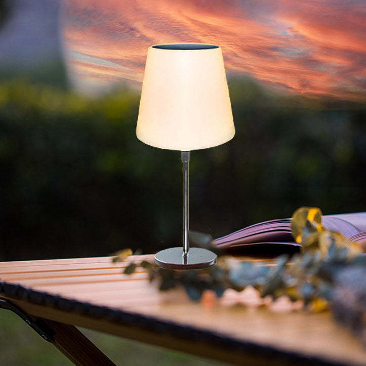 Solar Modern Iron Cylinder Outdoor LED Table Lamp