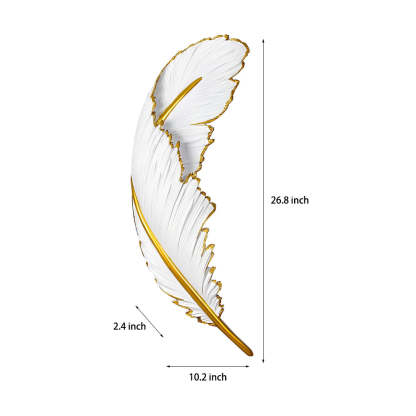Modern Art Decorative Resin Feather LED Strip Dimmable White Wall Sconces-Lighom