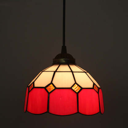 Tiffany European Stained Glass Dome Pendant Light