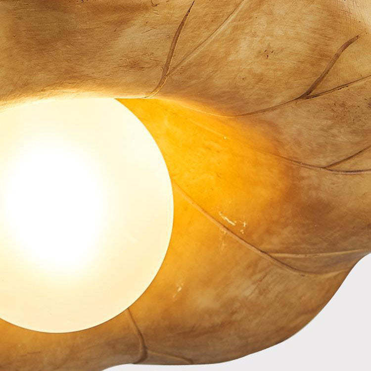 Japanese Wabi-Sabi Lotus Leaf Resin Ceiling Light