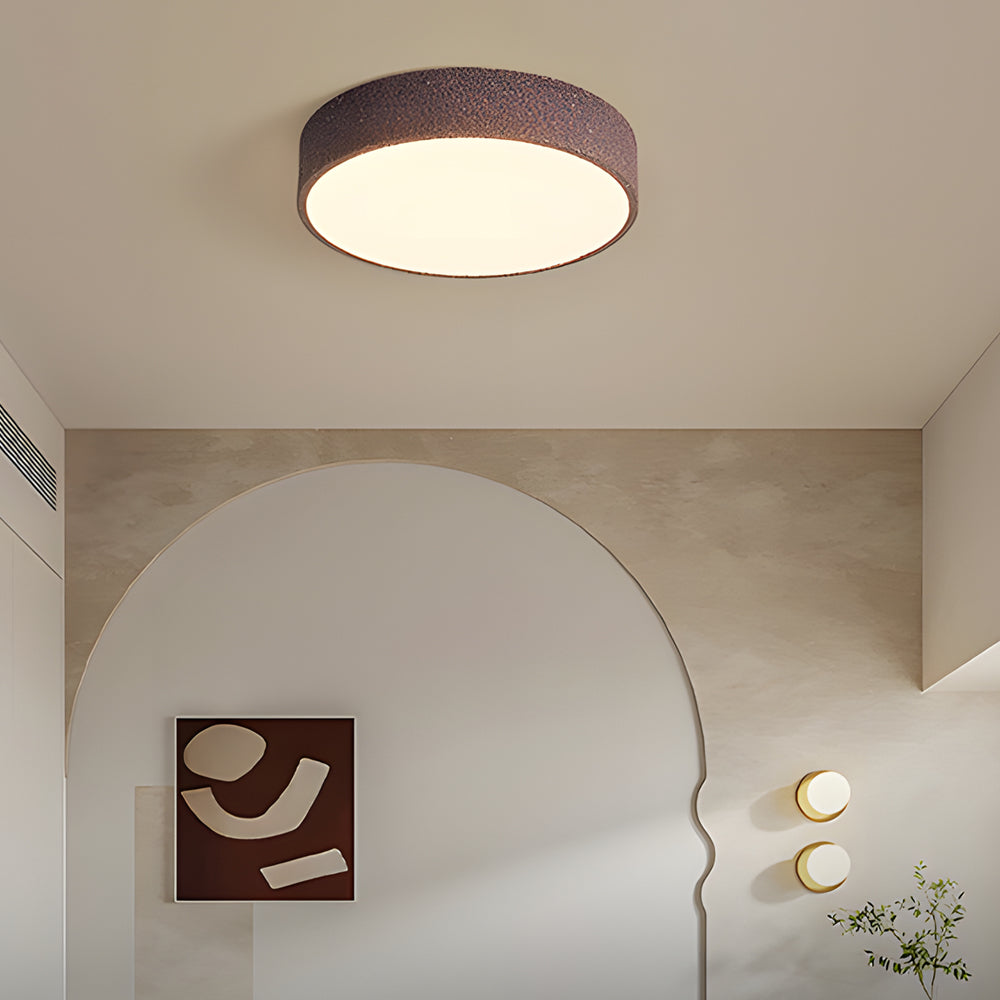 Modern square round gray synthetic flush mount lighting — Yellow