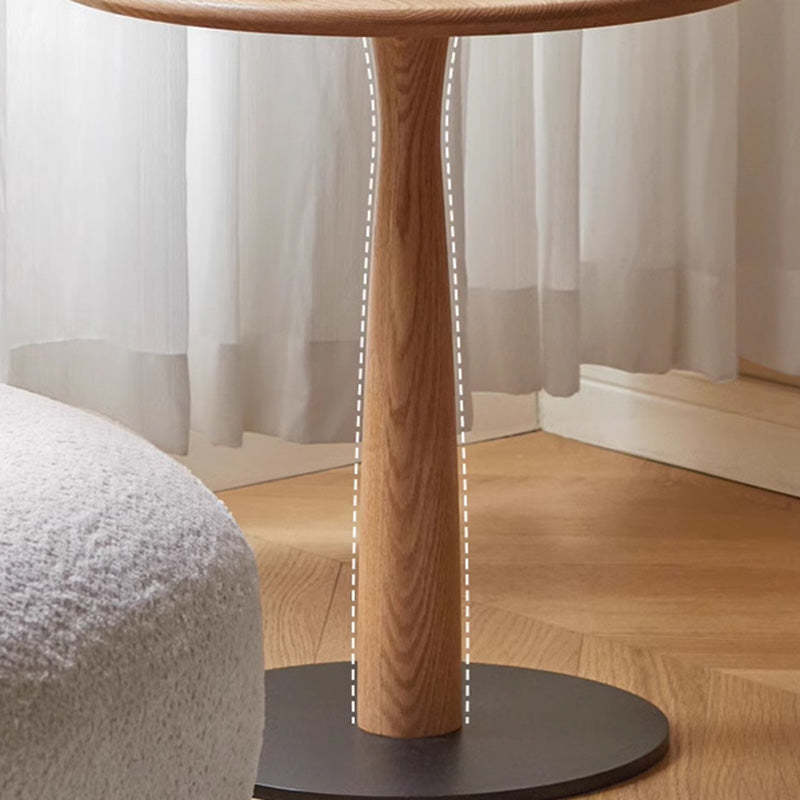 Traditional Rustic Oak Round Side Table
