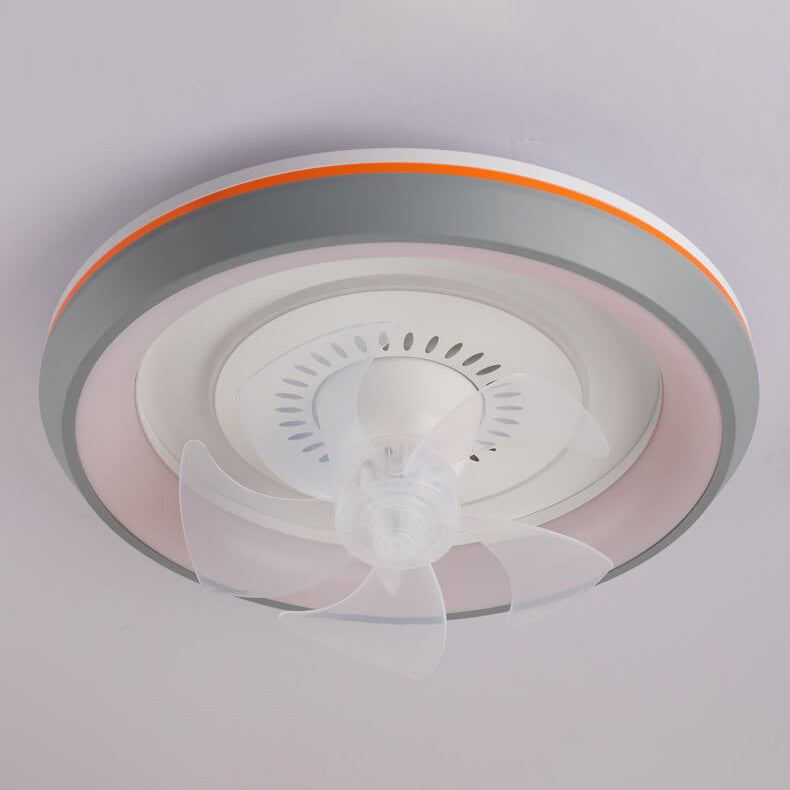 Gray acrylic swing round ceiling fans - minimalist — A - Without Shaking Head / 220V-240V (UK/AU)