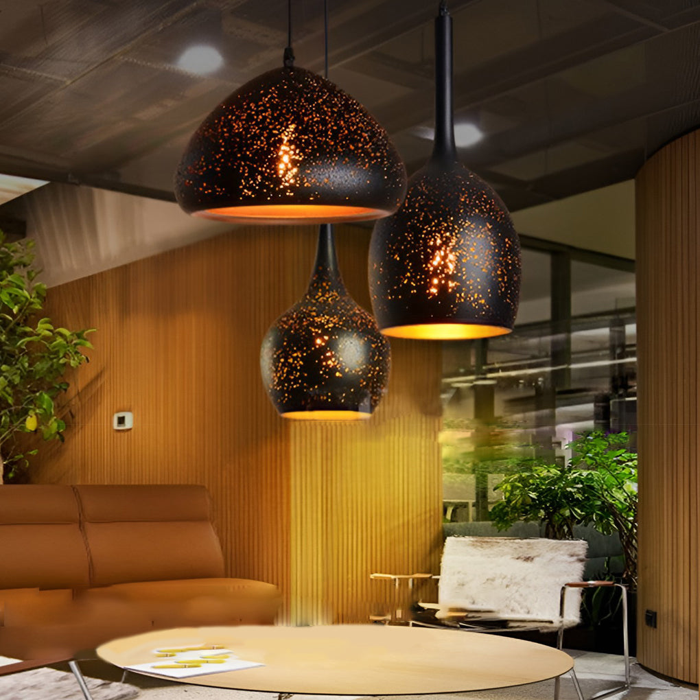 Industrial retro pendant lighting in iron — Variant B