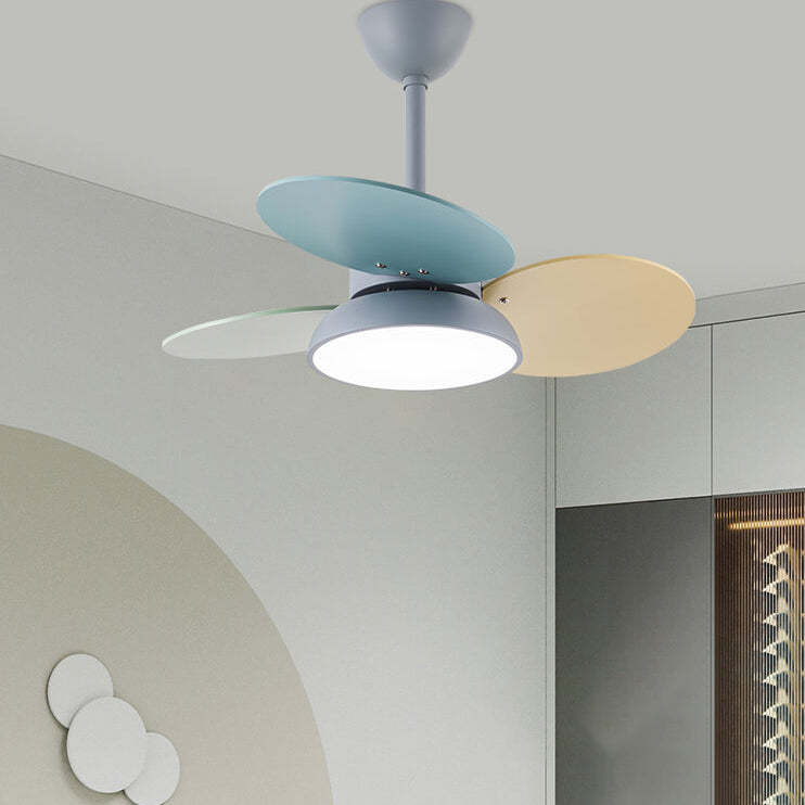 Simple Colorful Fan Leaf Kids Fan Light