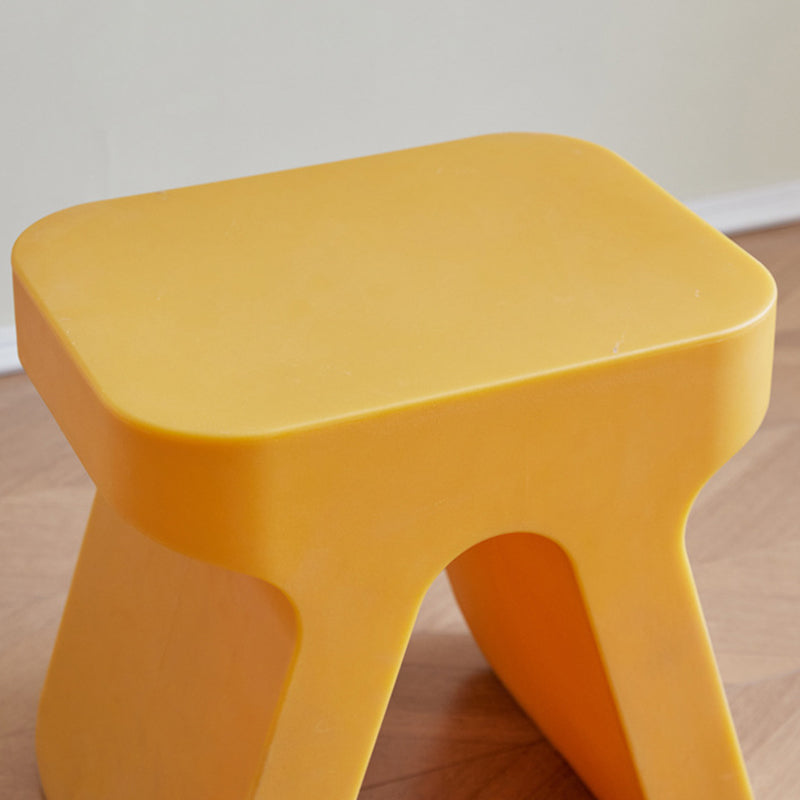 Minimalist Rectangular Plastic Stool — Red