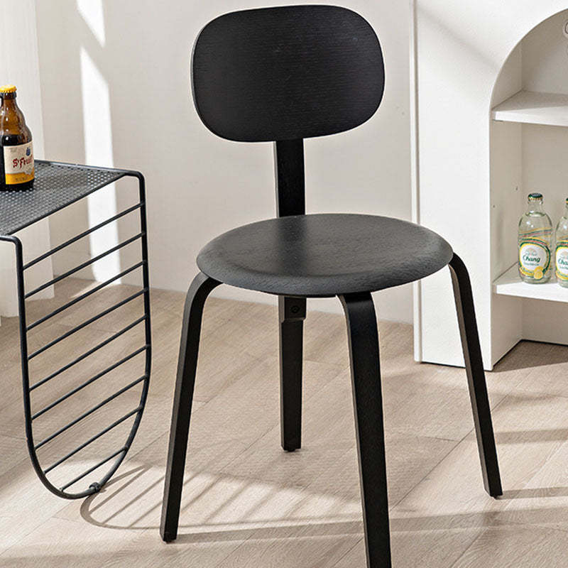 Minimalist Round Cushion Wood Dining Chair