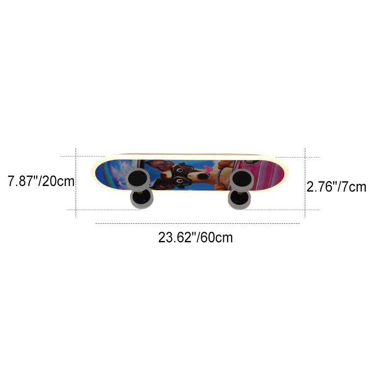 Cartoon Skateboard Acrylic LED Kids Flush Mount Light