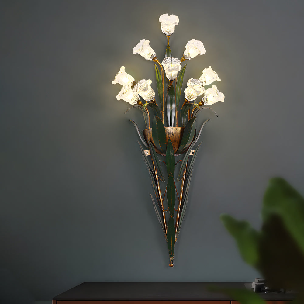 Bouquet Leaves Pastoral American Wall Lamp
