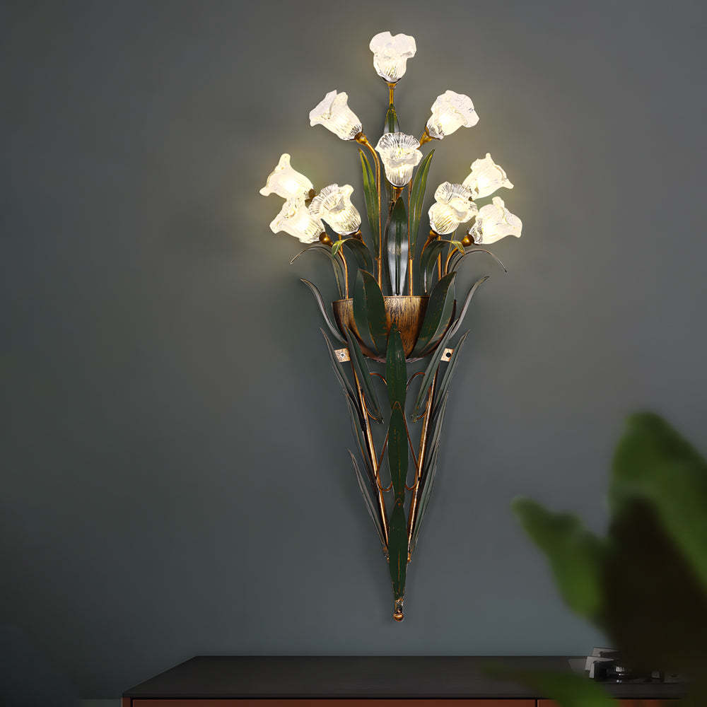 Bouquet Leaves Pastoral American Wall Lamp
