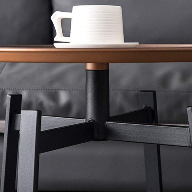 Minimalist Round Iron 4-Leg Coffee Table