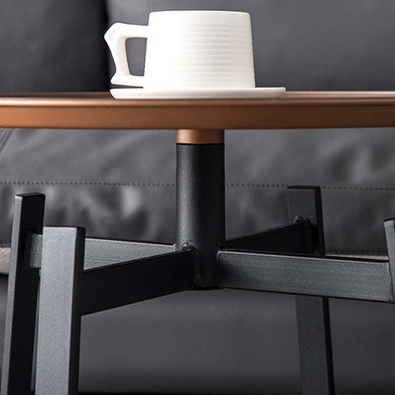 Minimalist Round Iron 4-Leg Coffee Table
