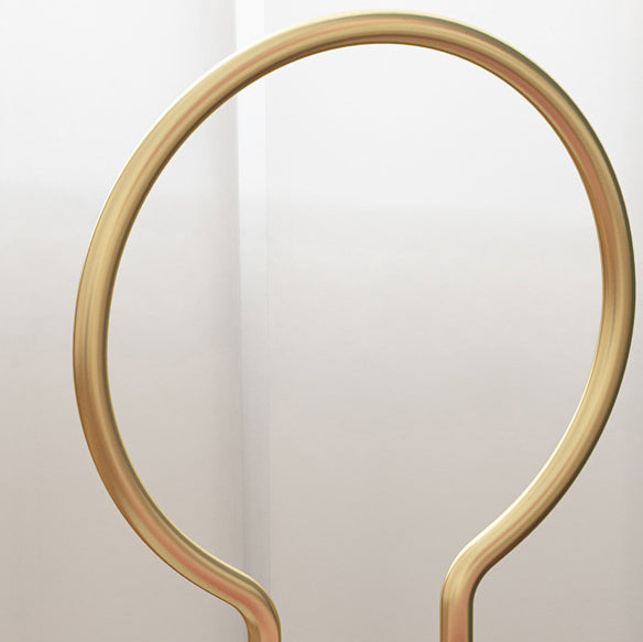 Minimalist Round Velvet Leather Metal Vanity Stool