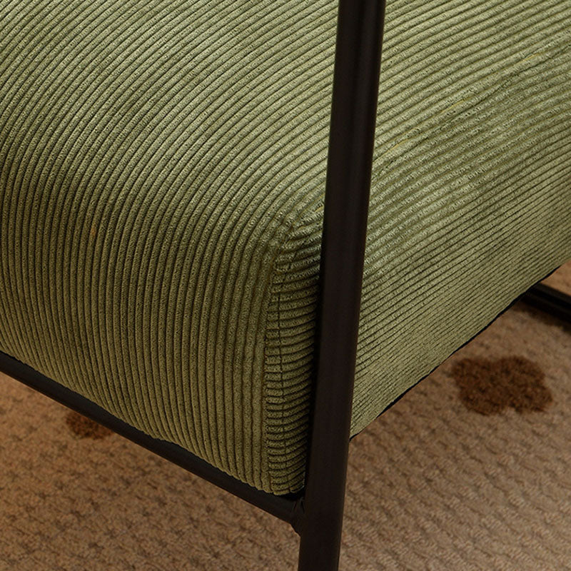 Scandinavian Corduroy Wood Square Accent Chair