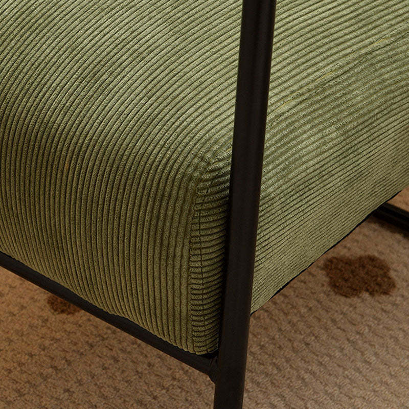 Scandinavian Corduroy Wood Square Accent Chair