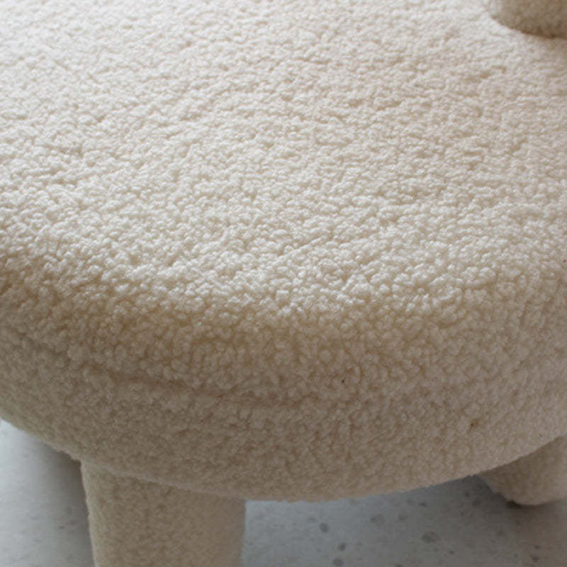 Nordic Lambswool Wood Round Chair — Orange