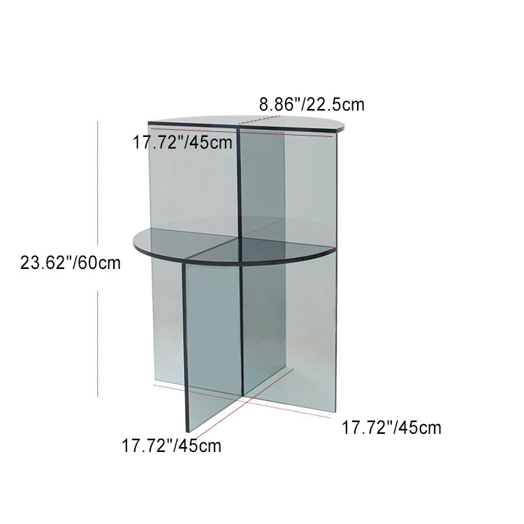 Scandinavian Acrylic Semicircle 2-Tier End Table