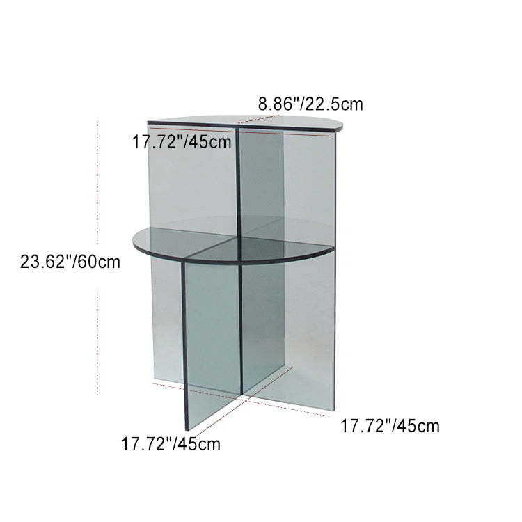 Scandinavian Acrylic Semicircle 2-Tier End Table