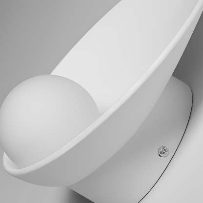 Round Creative Resin Glass White Nordic Decorative Wall Sconces Lighting-Lighom