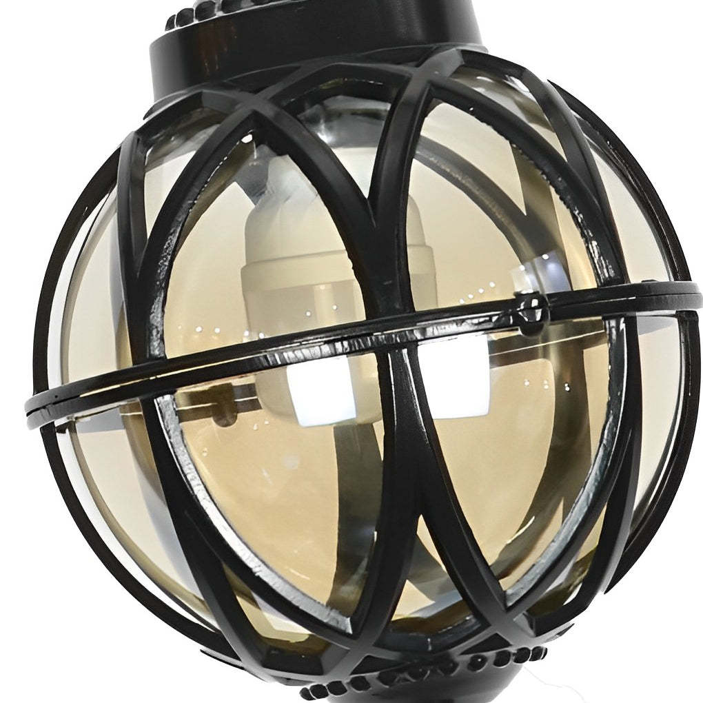 European-style Retro Pendant Aluminum Glass Hanging Ball Outdoor Ceiling Light-Lighom