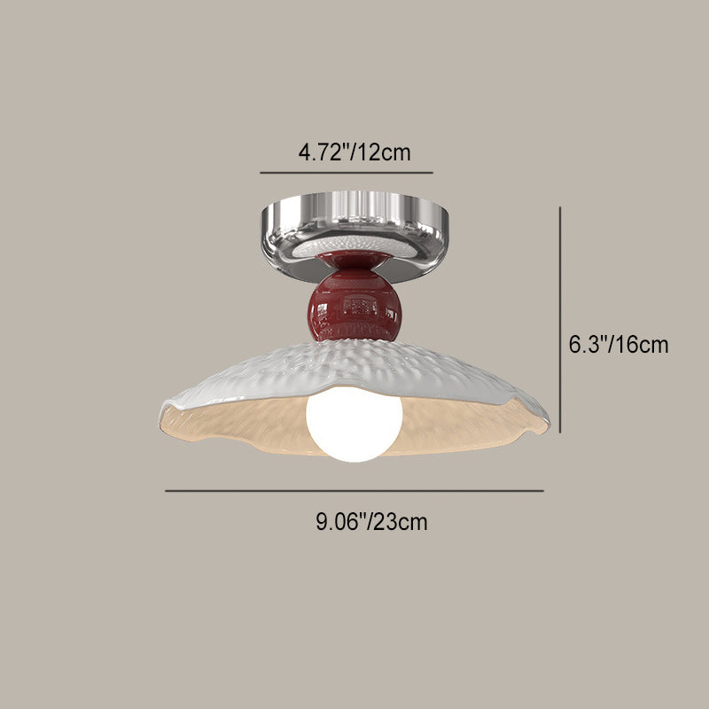 Modern Cream Iron Lace Round 1-Light Ceiling Light — A / Brown / 220V-240V For UK/AU