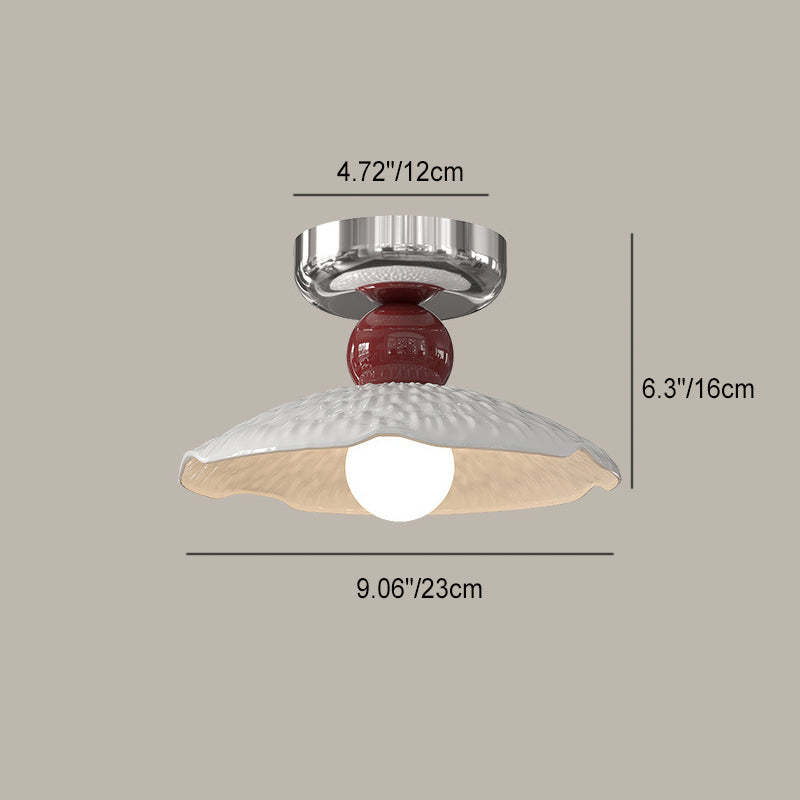 Modern Cream Iron Lace Round 1-Light Ceiling Light — A / Brown / 220V-240V For UK/AU
