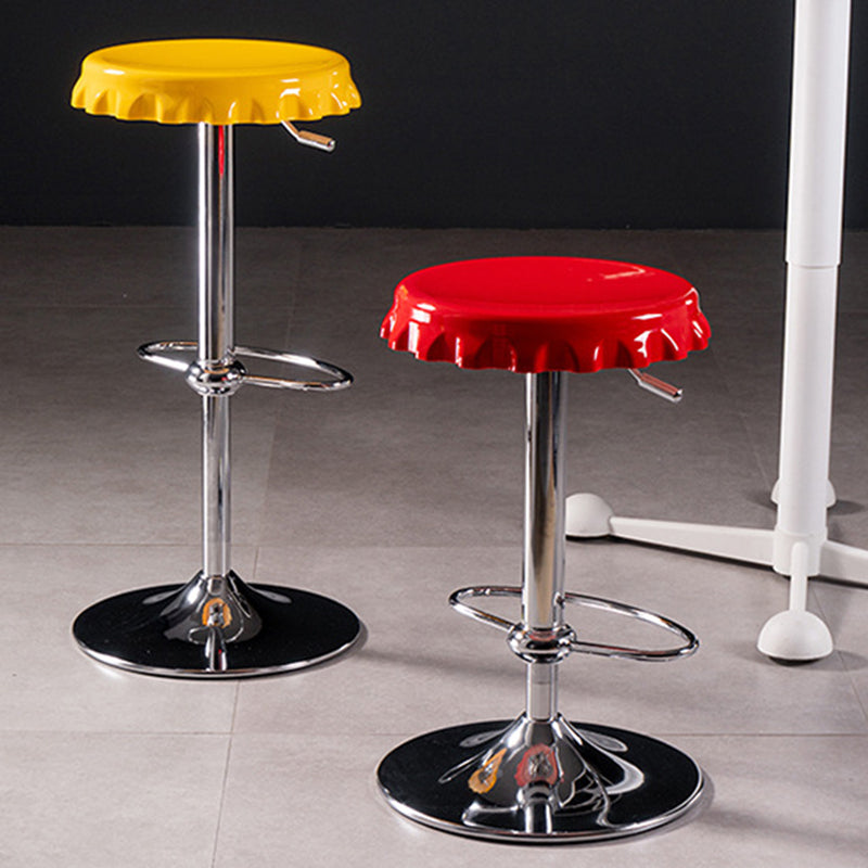Contemporary Beer Bottle Cap Plastic Swivel Bar Stool